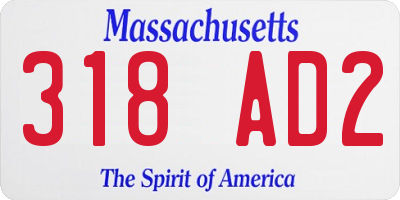 MA license plate 318AD2