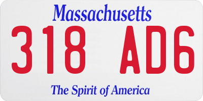 MA license plate 318AD6