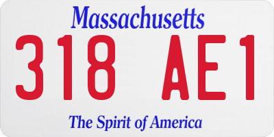 MA license plate 318AE1