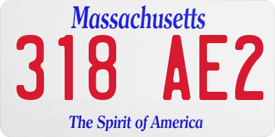MA license plate 318AE2