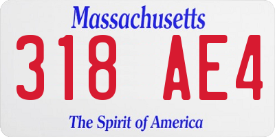 MA license plate 318AE4