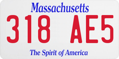MA license plate 318AE5