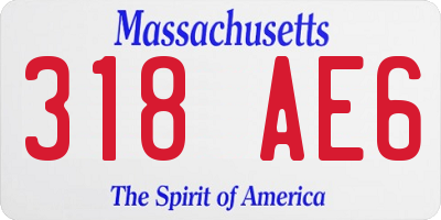 MA license plate 318AE6