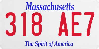 MA license plate 318AE7