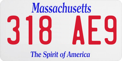 MA license plate 318AE9