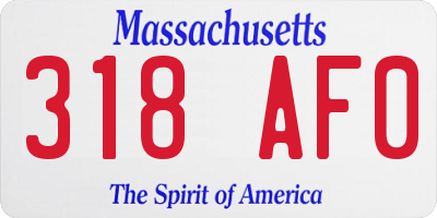 MA license plate 318AF0