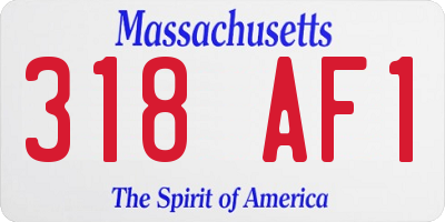 MA license plate 318AF1
