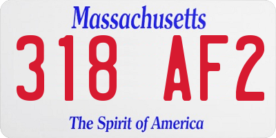 MA license plate 318AF2