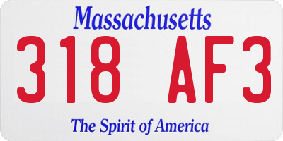 MA license plate 318AF3