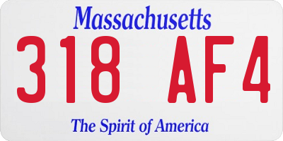 MA license plate 318AF4