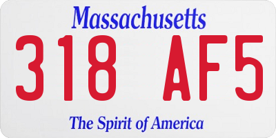 MA license plate 318AF5