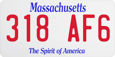 MA license plate 318AF6
