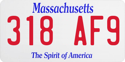 MA license plate 318AF9