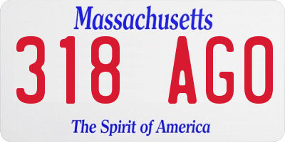 MA license plate 318AG0