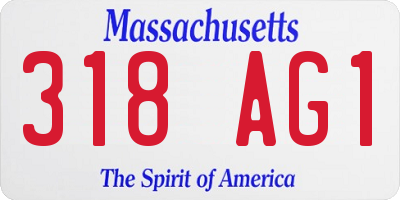 MA license plate 318AG1