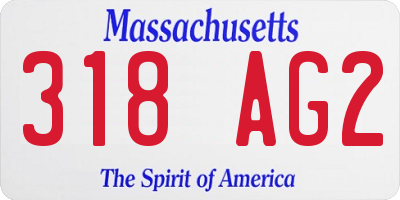 MA license plate 318AG2