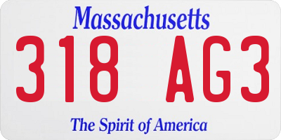 MA license plate 318AG3