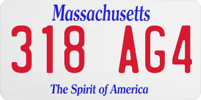 MA license plate 318AG4