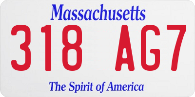 MA license plate 318AG7