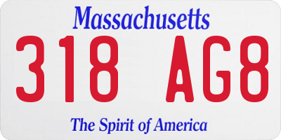 MA license plate 318AG8