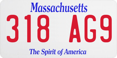 MA license plate 318AG9