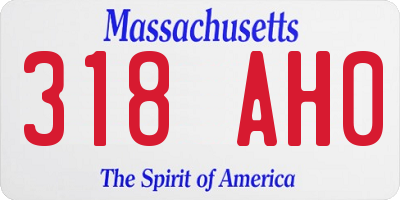 MA license plate 318AH0