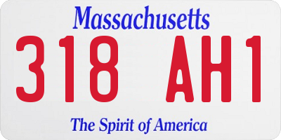 MA license plate 318AH1