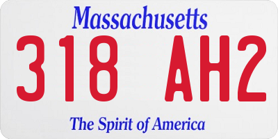MA license plate 318AH2