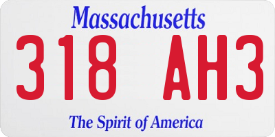 MA license plate 318AH3