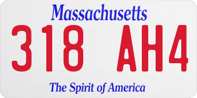 MA license plate 318AH4