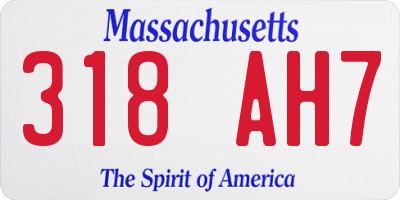MA license plate 318AH7