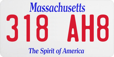 MA license plate 318AH8