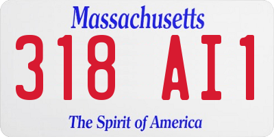 MA license plate 318AI1