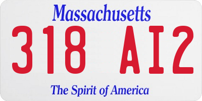 MA license plate 318AI2