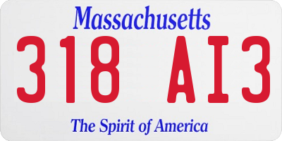 MA license plate 318AI3