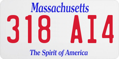 MA license plate 318AI4