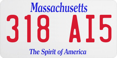 MA license plate 318AI5