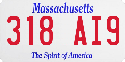 MA license plate 318AI9