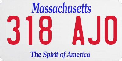 MA license plate 318AJ0