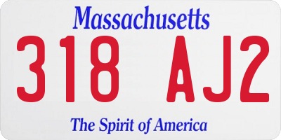 MA license plate 318AJ2