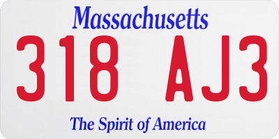 MA license plate 318AJ3