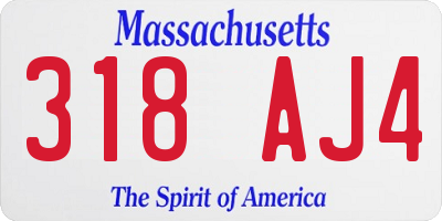 MA license plate 318AJ4