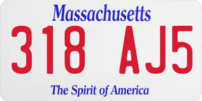 MA license plate 318AJ5