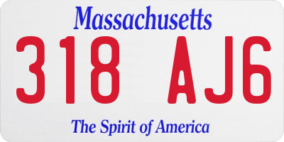 MA license plate 318AJ6