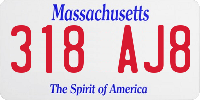 MA license plate 318AJ8