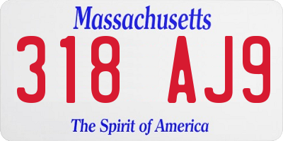 MA license plate 318AJ9