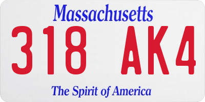 MA license plate 318AK4