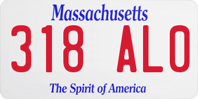 MA license plate 318AL0