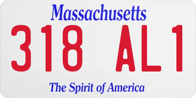 MA license plate 318AL1