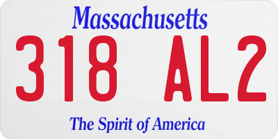 MA license plate 318AL2